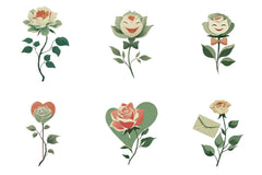 Quirky Valentine Rose Flower Clipart Bundle - CraftNest - Digital Crafting and Art