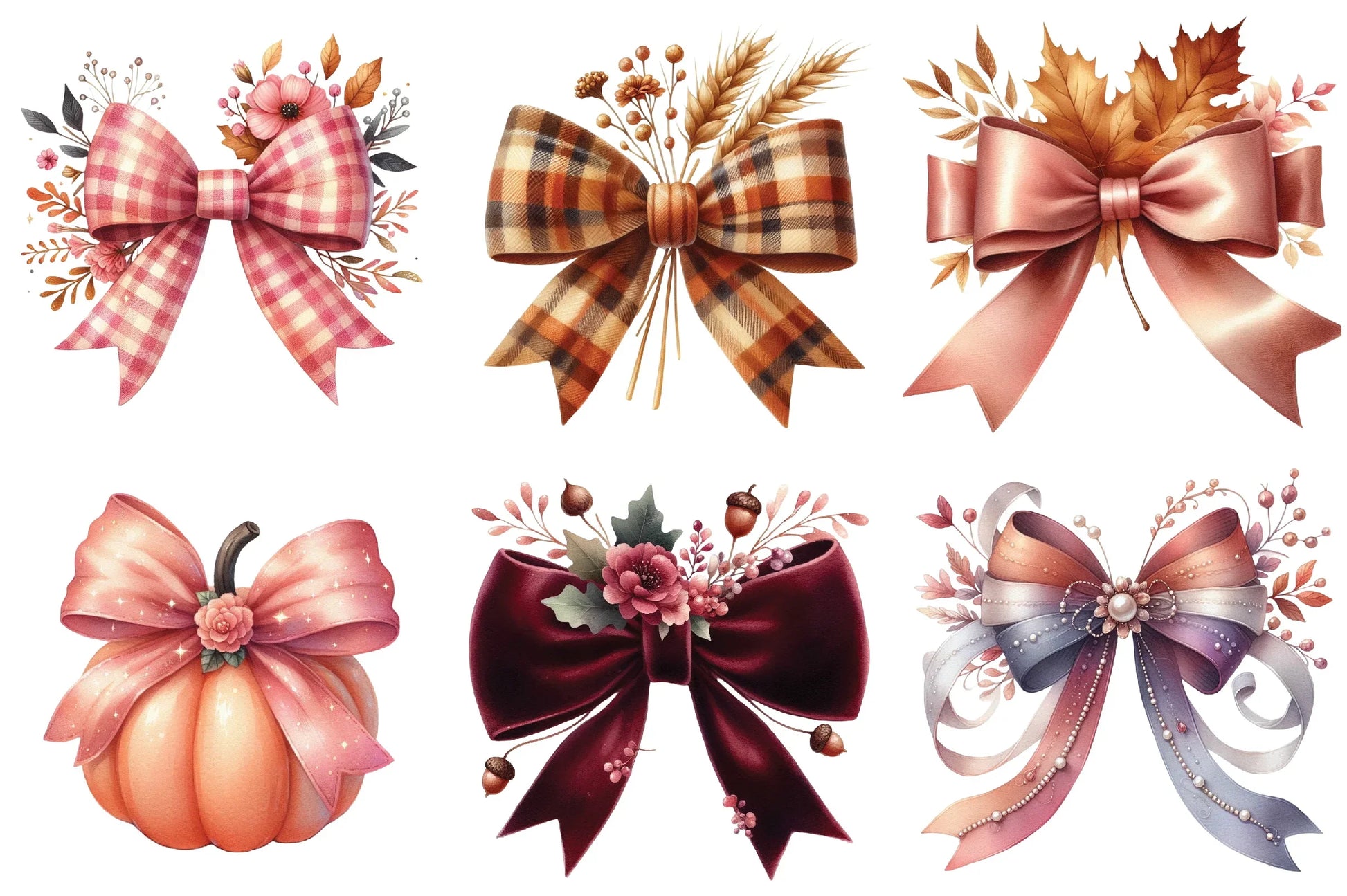 Autumn Coquette Bows Clipart Bundle - CraftNest - Digital Crafting and Art
