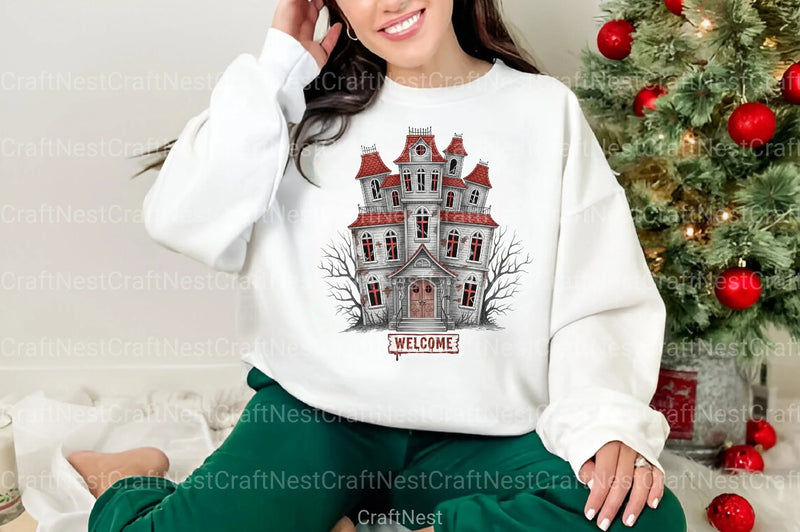 Haunted House Illustration Art Clipart Bundle - CraftNest - Digital Crafting and Art