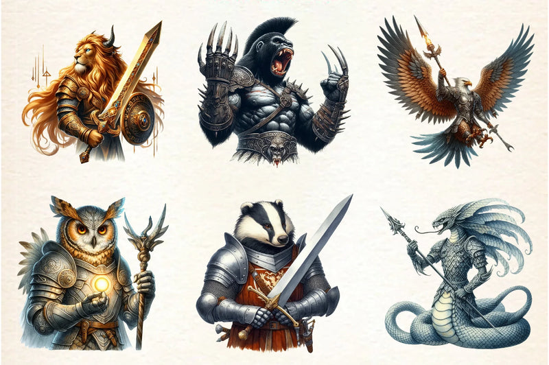 Epic Warrior Animals Clipart Bundle - CraftNest - Digital Crafting and Art