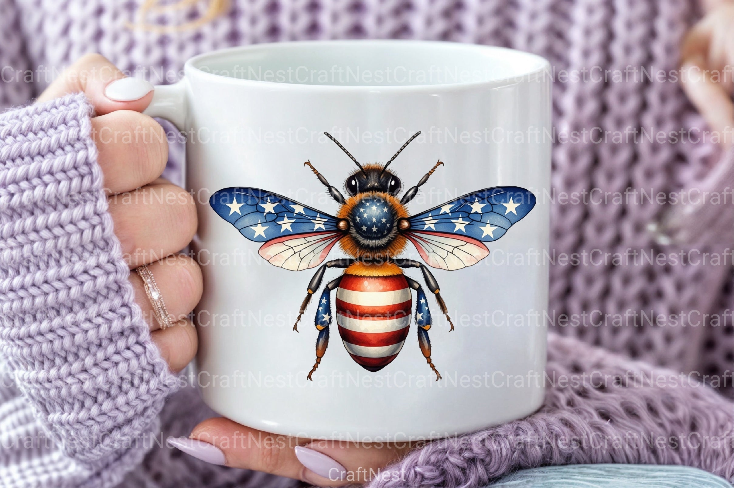 Patriotic Bee Independence Day American Clipart Bundle - CraftNest - Digital Crafting and Art