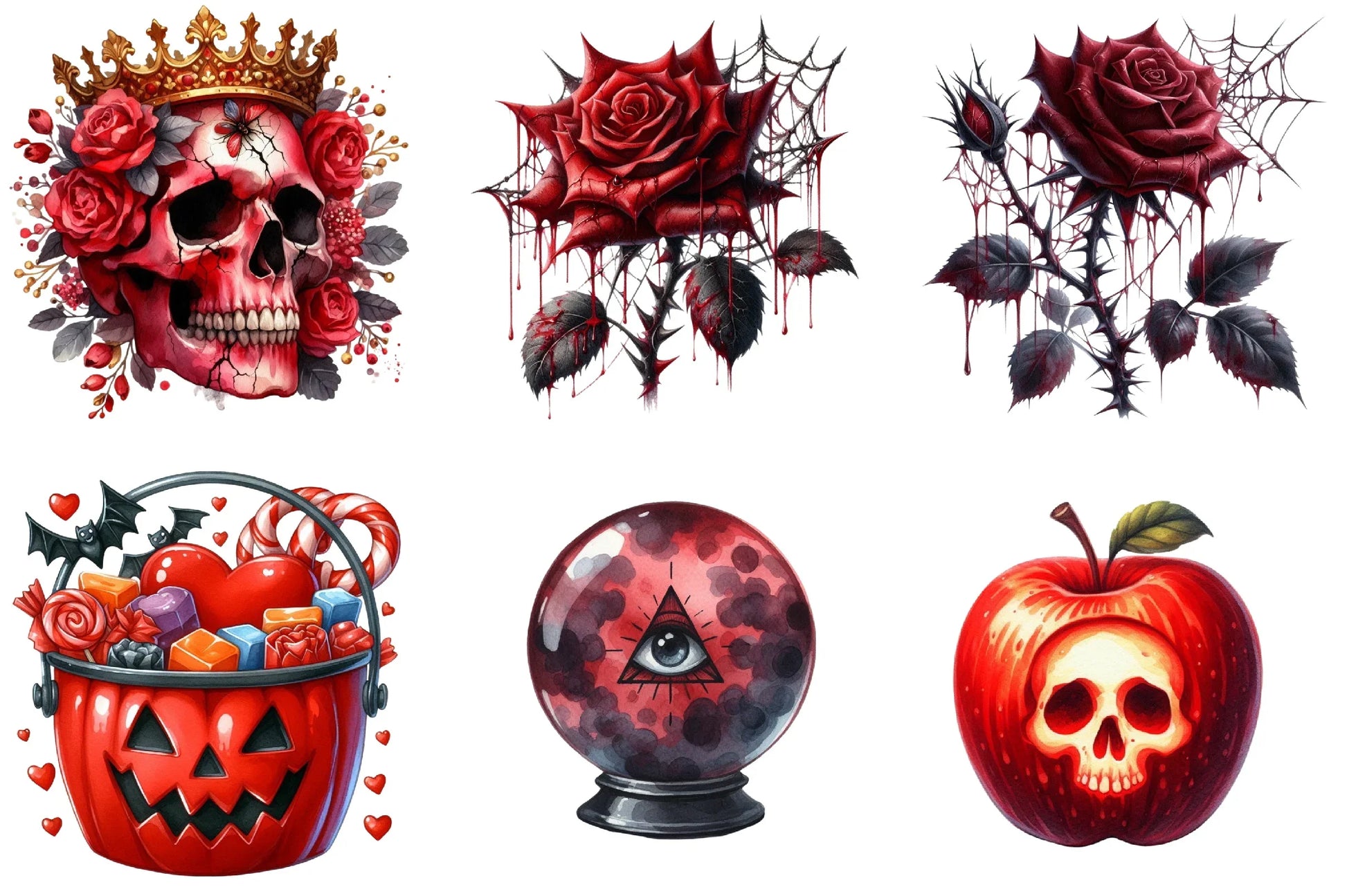 Red Halloween Clipart Bundle - CraftNest - Digital Crafting and Art