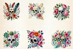 Floral Skull Clipart Bundle - CraftNest - Digital Crafting and Art