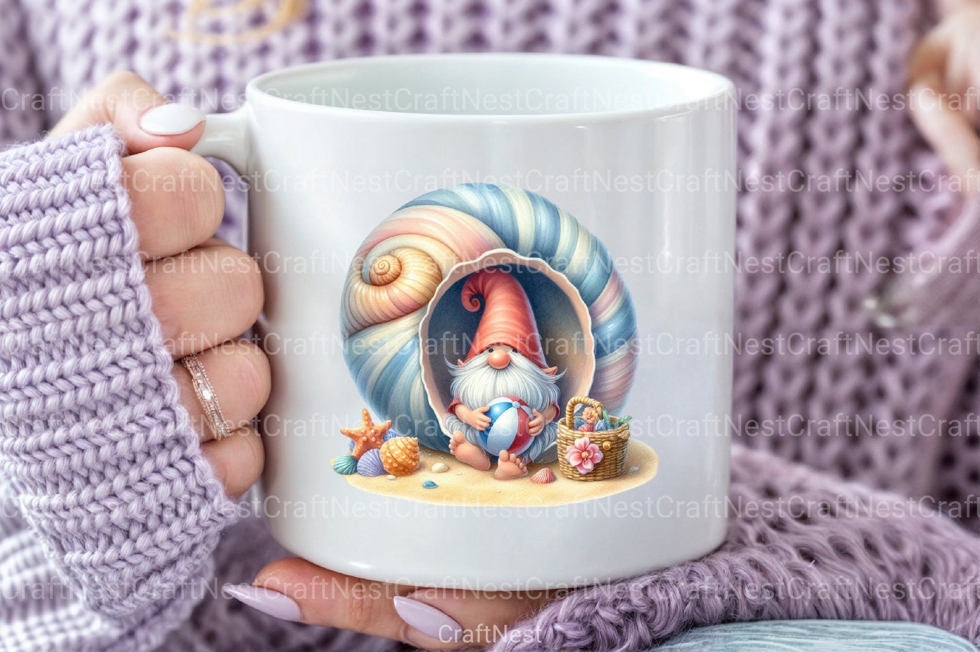 Seashell Gnome Clipart Bundle - CraftNest - Digital Crafting and Art