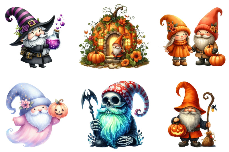 Halloween Gnomes Clipart Bundle - CraftNest - Digital Crafting and Art