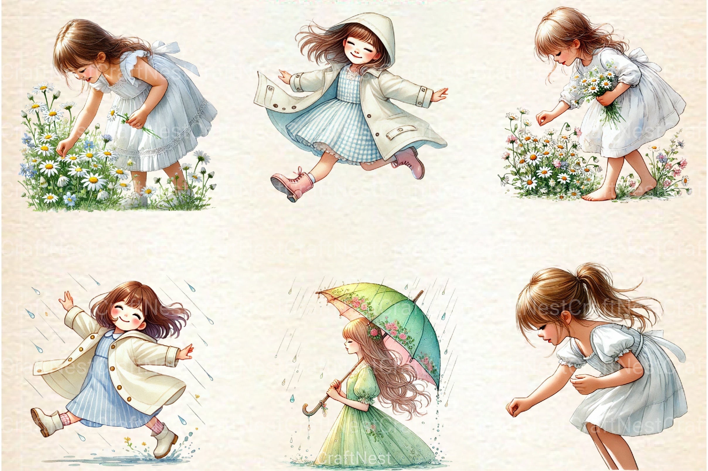 Spring Girl Gnome Clipart Bundle - CraftNest - Digital Crafting and Art