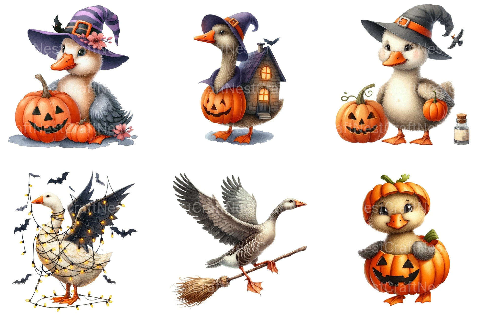 Goose Halloween Clipart Bundle 1 - CraftNest - Digital Crafting and Art