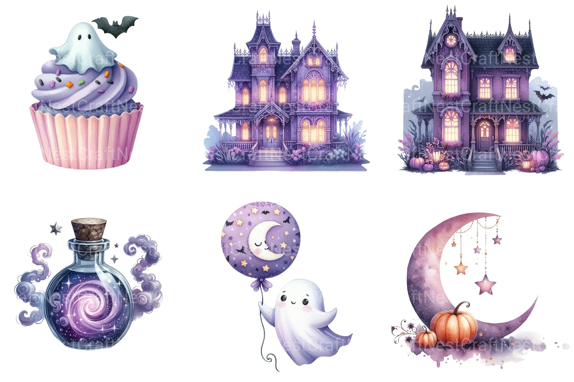 Green & White Halloween Clipart Bundle 2 - CraftNest - Digital Crafting and Art