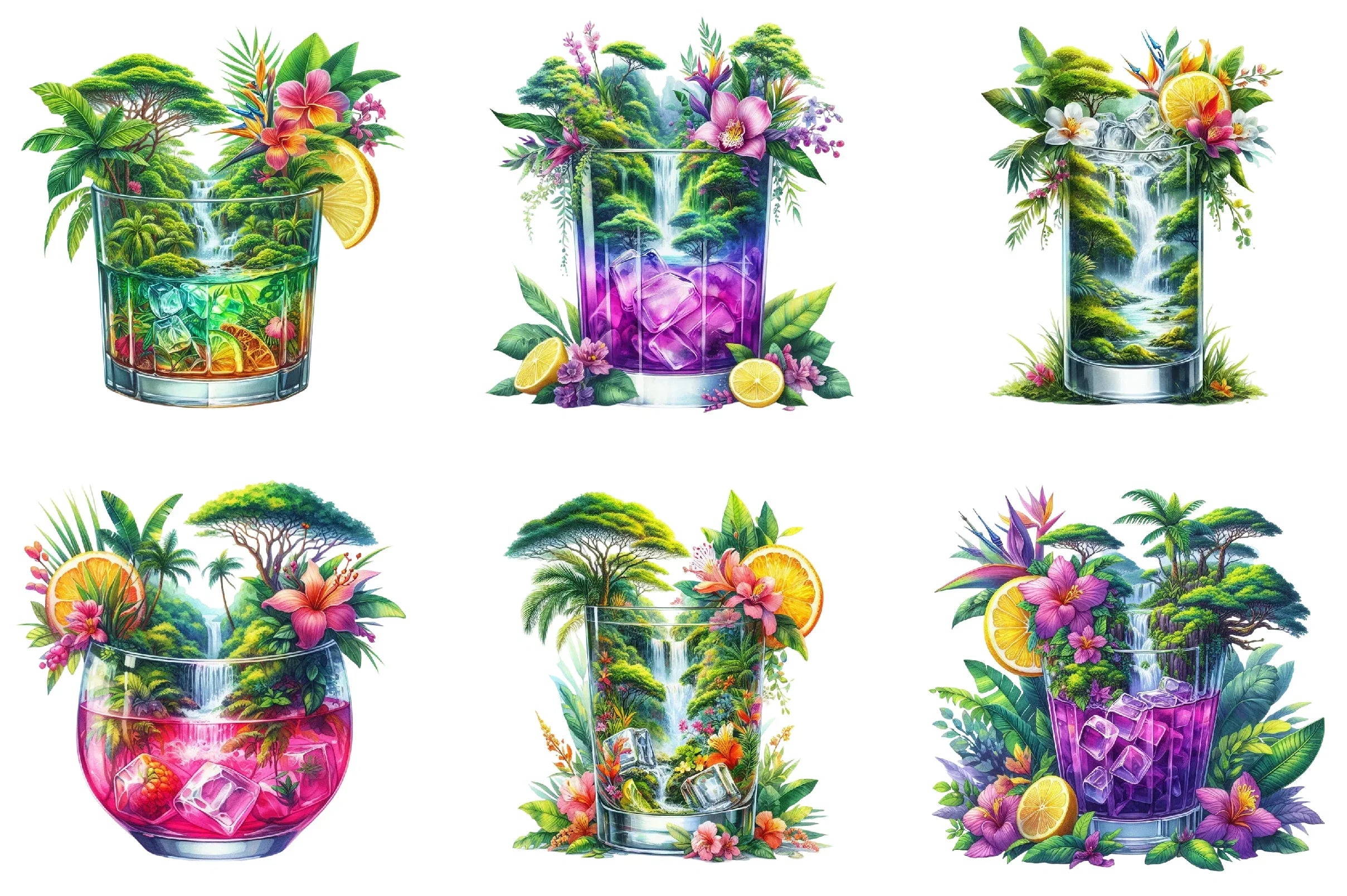 Tropical Cocktails Clipart Bundle - CraftNest - Digital Crafting and Art