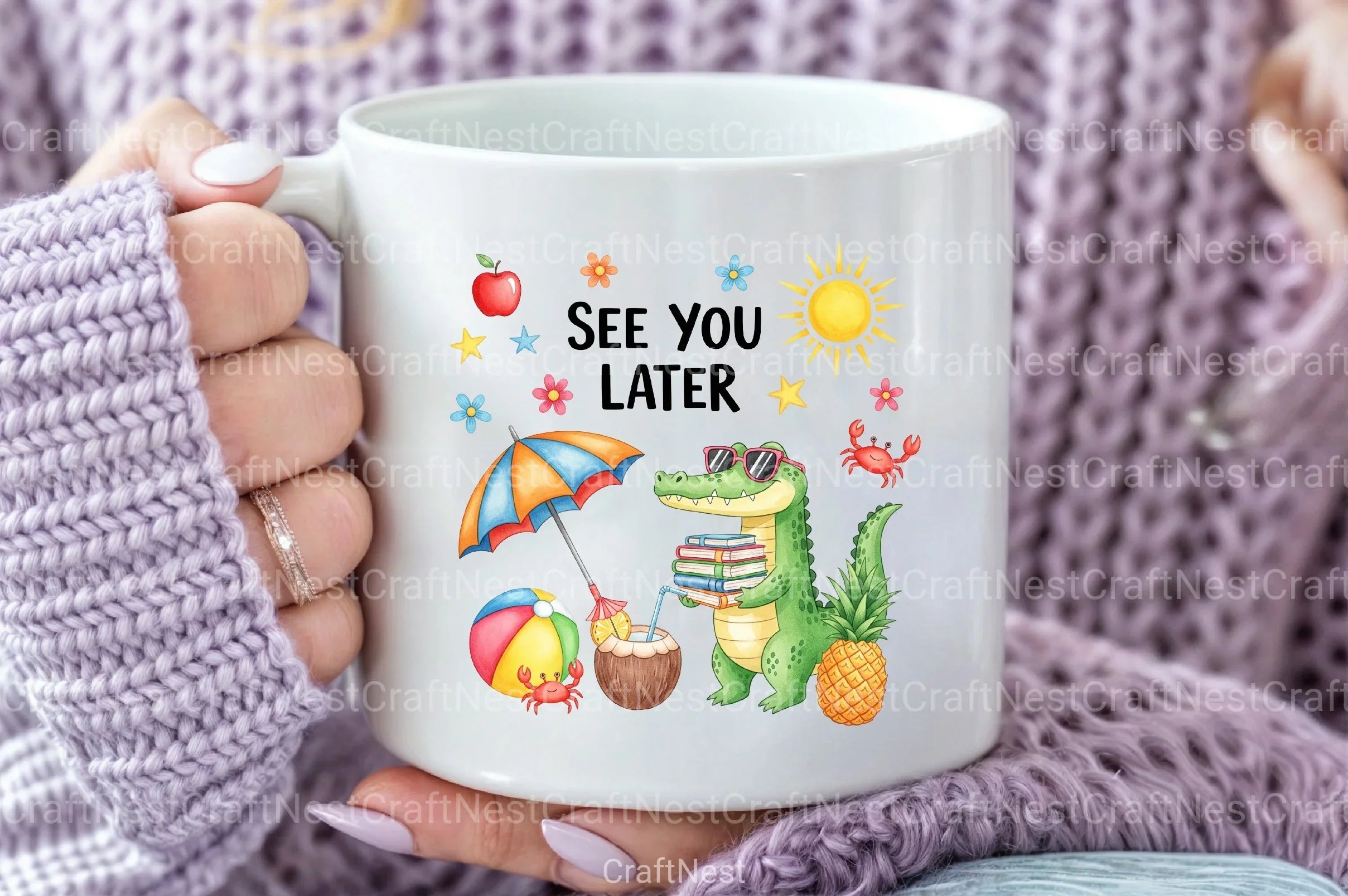 See You Later Summer Beach Alligator Clipart Bundle - CraftNest - Digital Crafting and Art