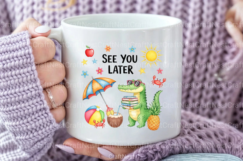 See You Later Summer Beach Alligator Clipart Bundle - CraftNest - Digital Crafting and Art