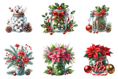 Christmas Flowers in Jar Clipart Bundle - CraftNest - Digital Crafting and Art