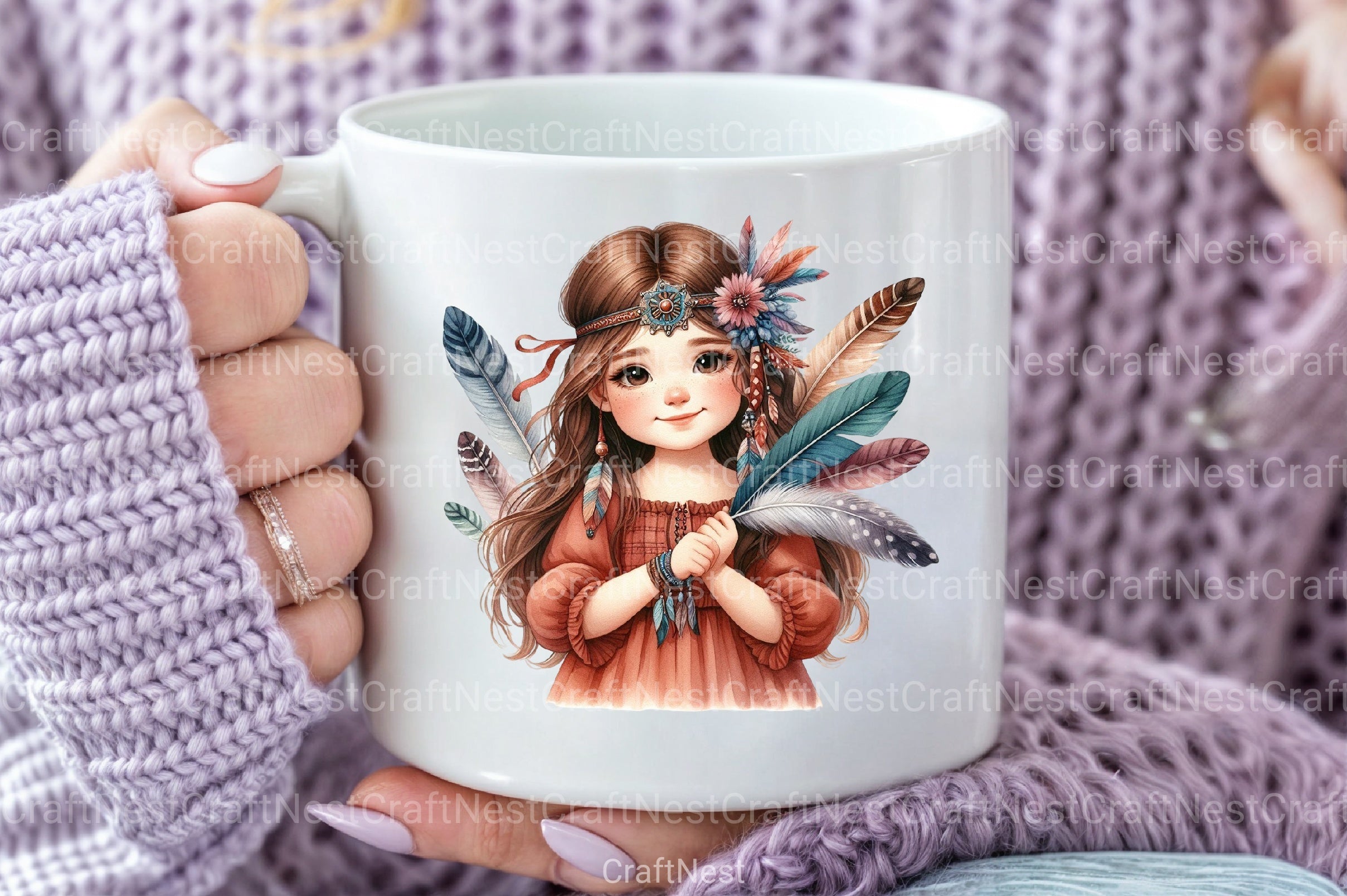 Tribal Boho Girl Clipart Bundle - CraftNest - Digital Crafting and Art