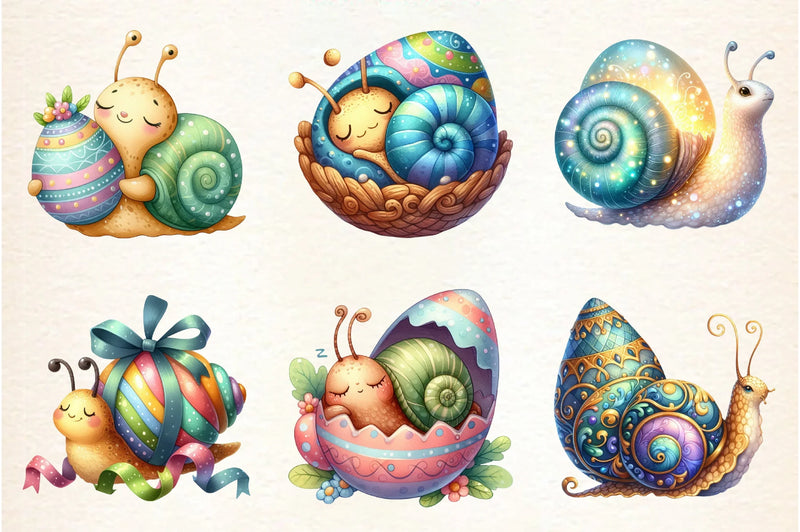 Easter Snail Clipart Bundle - CraftNest - Digital Crafting and Art