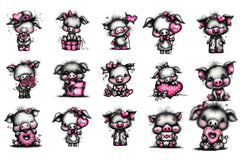 Valentine Pig Cute Animal Clipart Bundle - CraftNest - Digital Crafting and Art