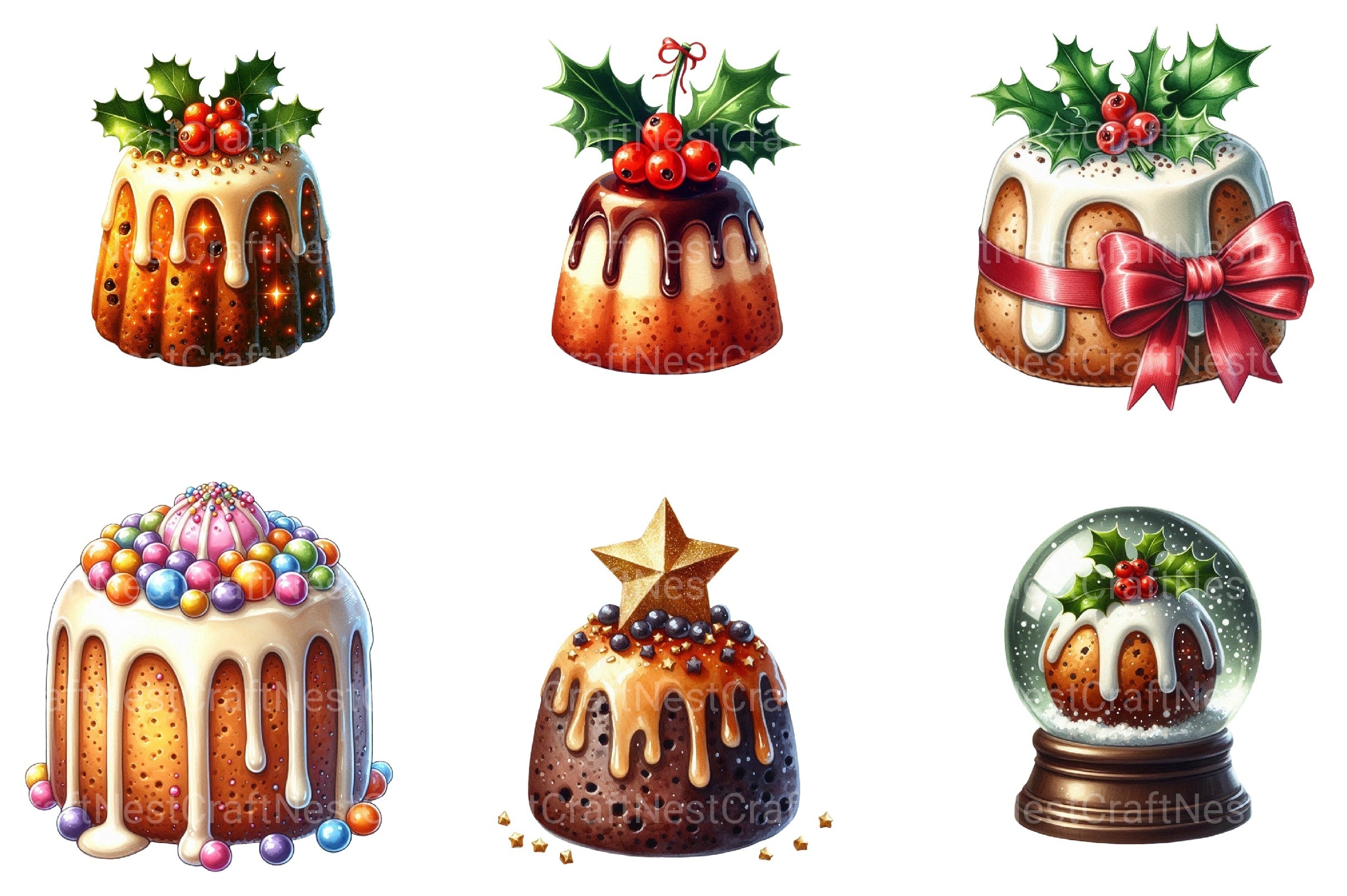 Christmas Pudding Clipart Bundle 99 - CraftNest - Digital Crafting and Art