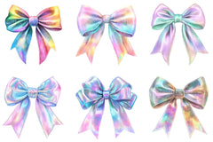 Iridescent Christmas Bow Clipart Bundle - CraftNest - Digital Crafting and Art