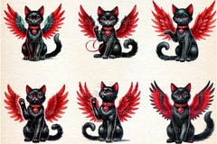 Valentine Black Cat Clipart Bundle 99 - CraftNest - Digital Crafting and Art