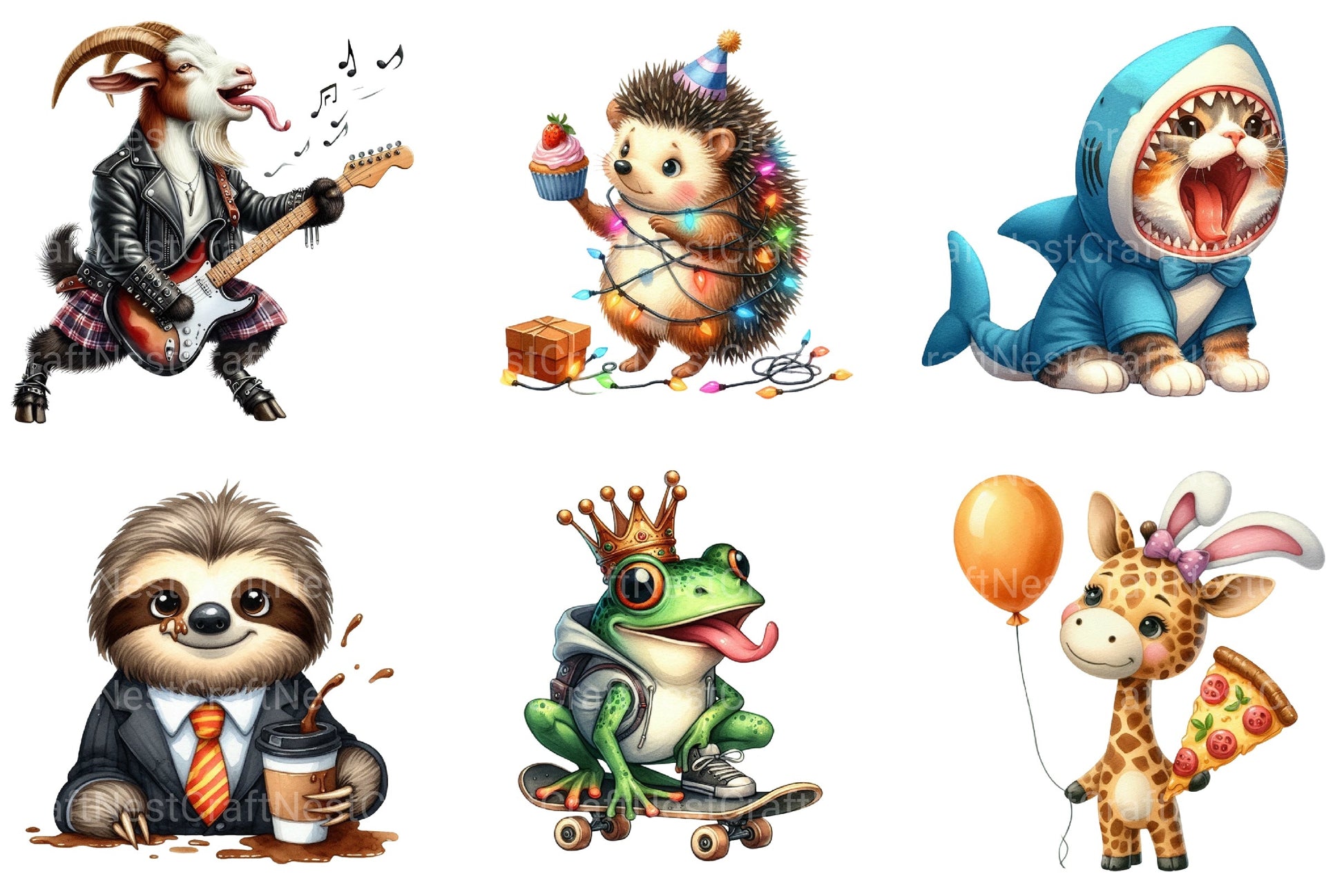 Quirky Funny Animals Clipart Bundle 33 - CraftNest - Digital Crafting and Art