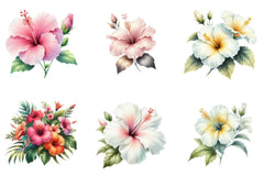 Summer Hibiscus Flowers Clipart Bundle - CraftNest - Digital Crafting and Art