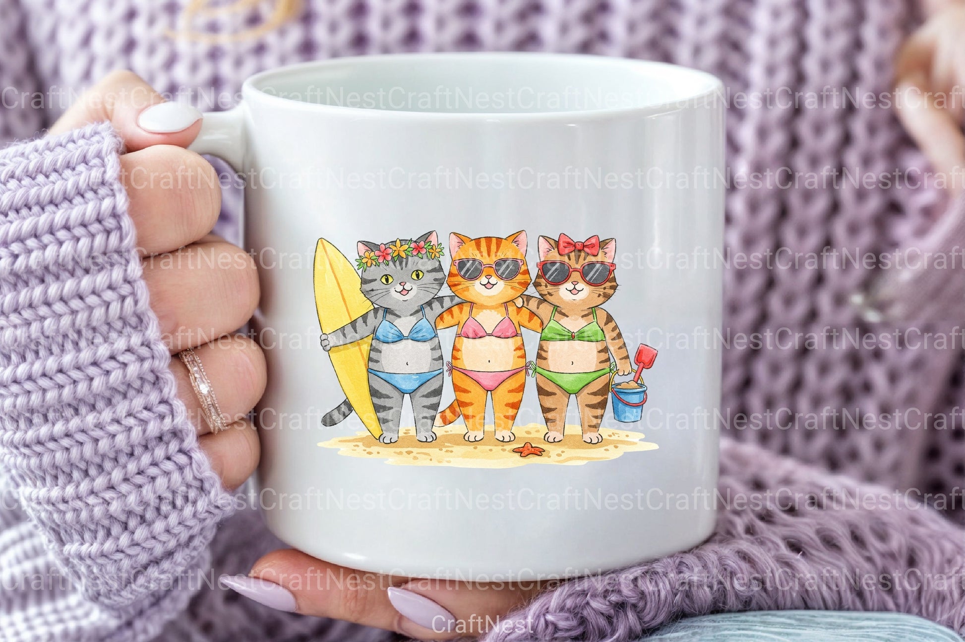 Funny Cat Summer Animal Clipart Bundle - CraftNest - Digital Crafting and Art