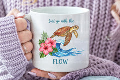 Summer Sea Turtle Waves & Flowers Clipart Bundle - CraftNest - Digital Crafting and Art