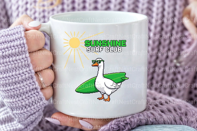 Blocky Style Funny Summer Goose Clipart Bundle 8 - CraftNest - Digital Crafting and Art