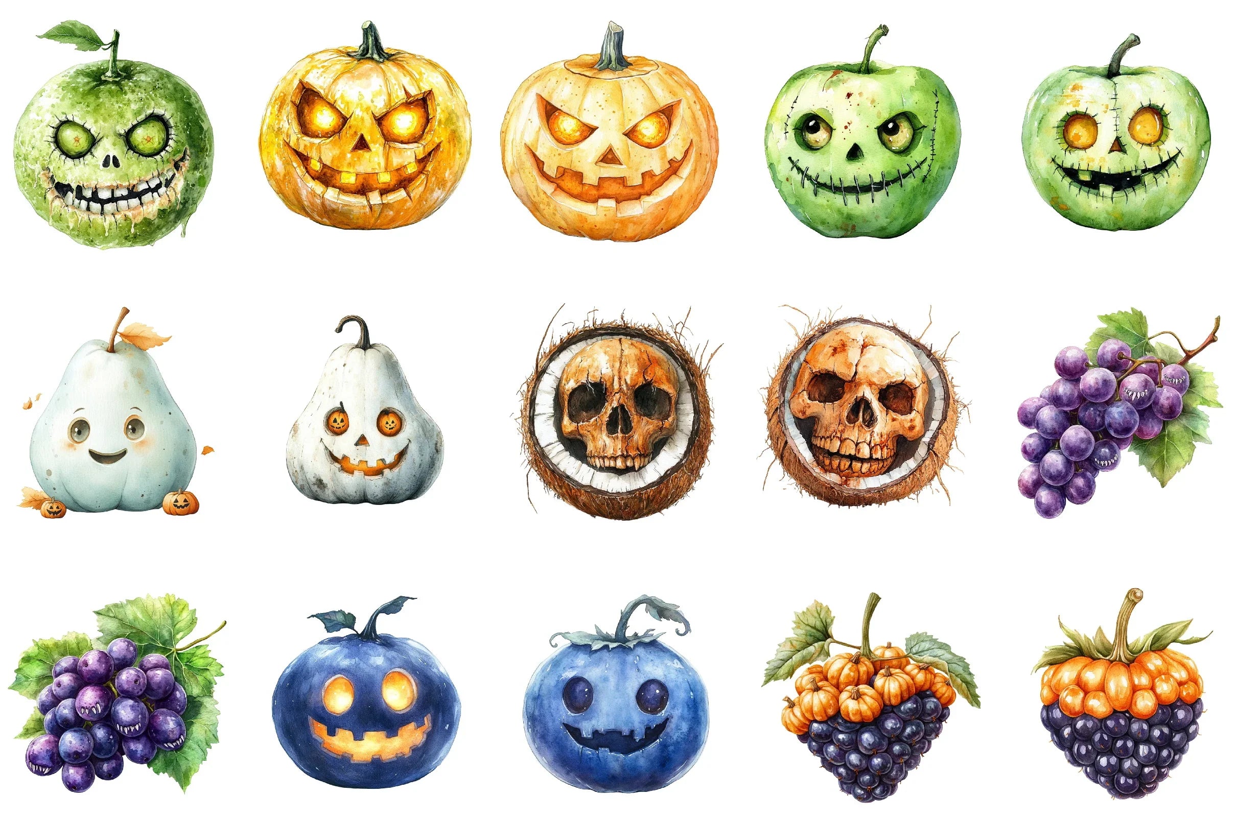 Halloween Fruit Mash-Up Clipart Bundle - CraftNest - Digital Crafting and Art