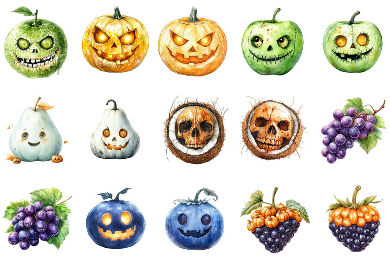 Halloween Fruit Mash-Up Clipart Bundle - CraftNest - Digital Crafting and Art