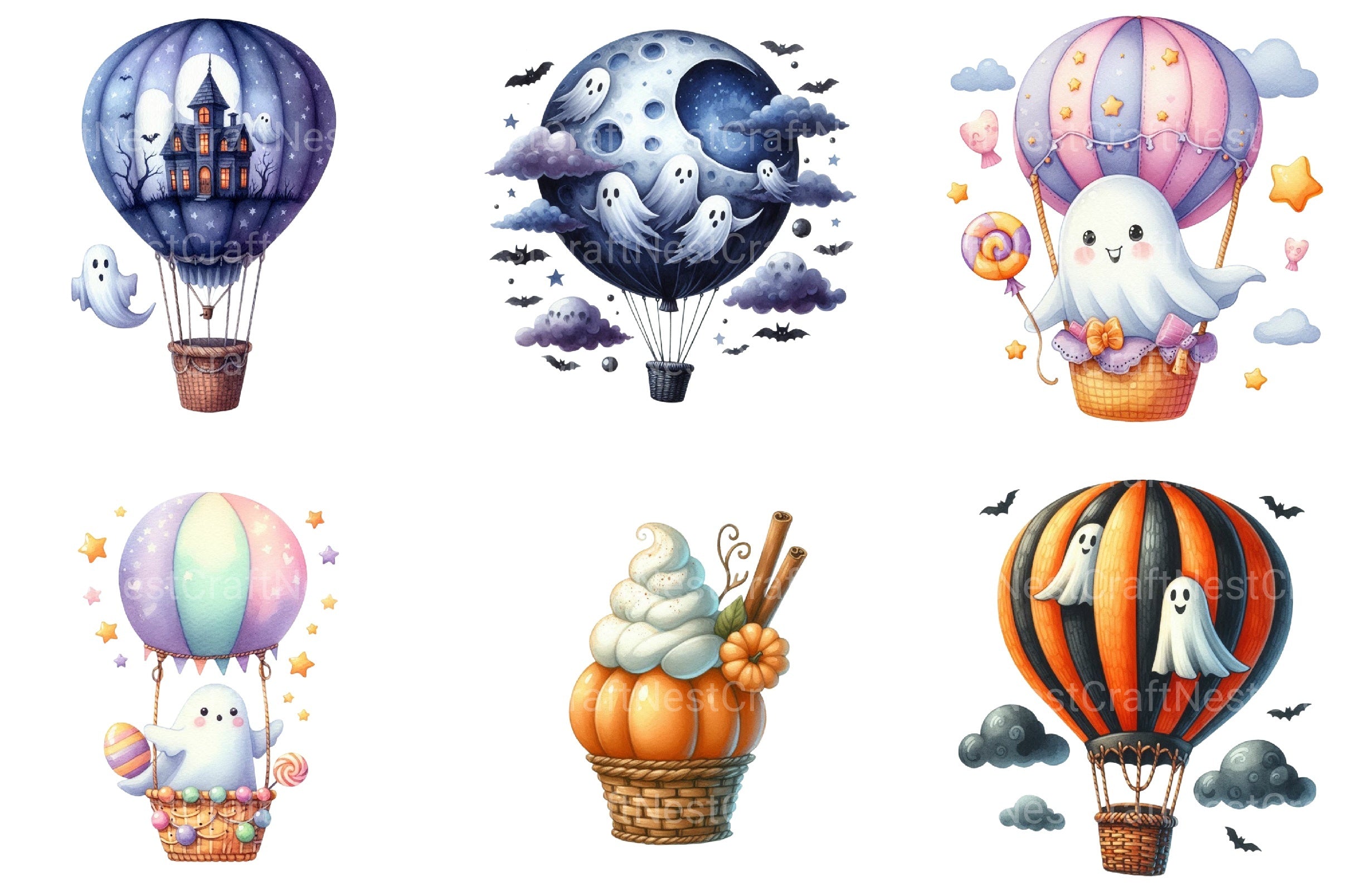 Green & White Halloween Clipart Bundle 2 - CraftNest - Digital Crafting and Art