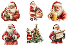 Retro Christmas Santa Clipart Bundle - CraftNest - Digital Crafting and Art