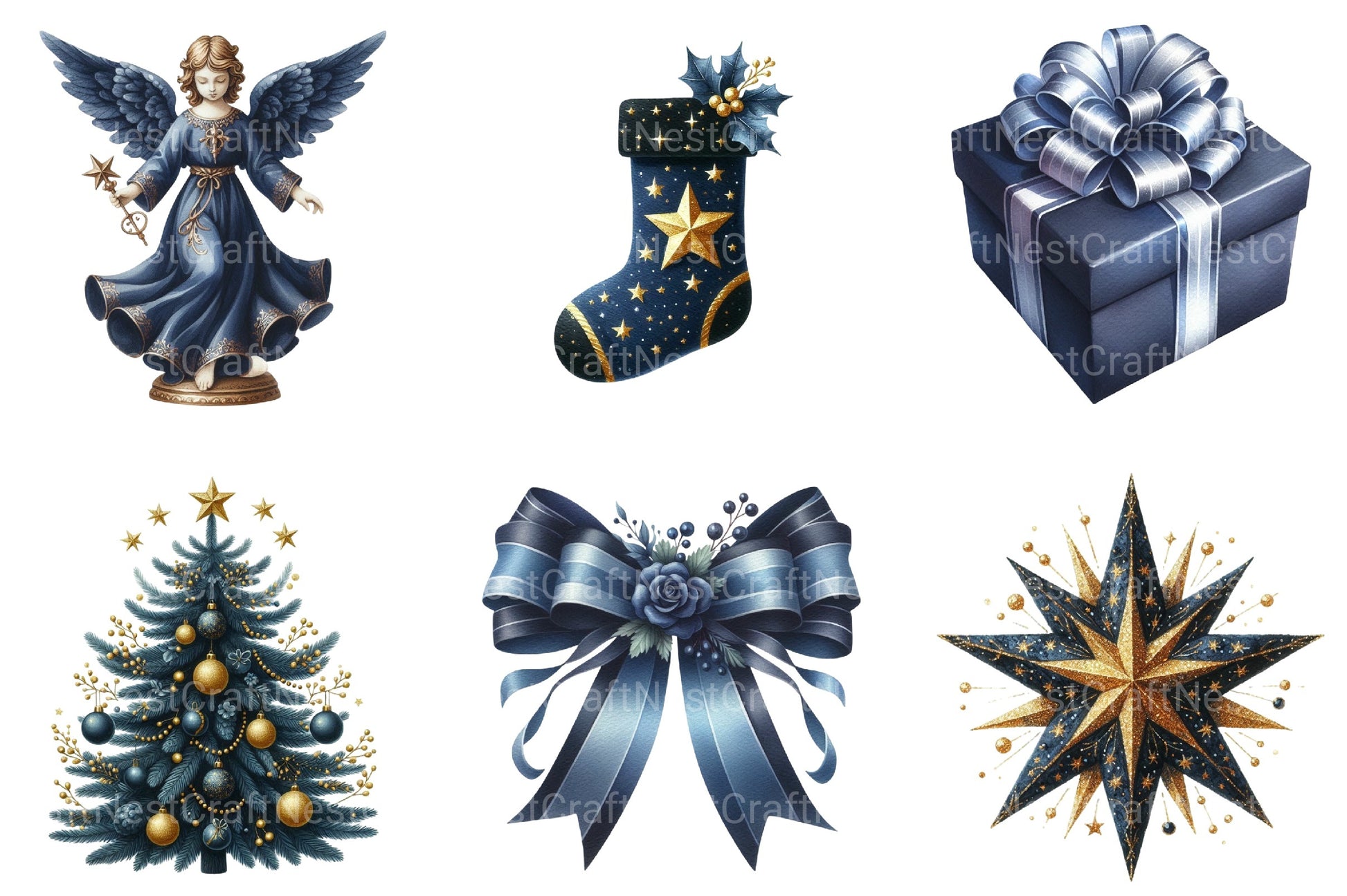 Navy Christmas Clipart Bundle 125 - CraftNest - Digital Crafting and Art