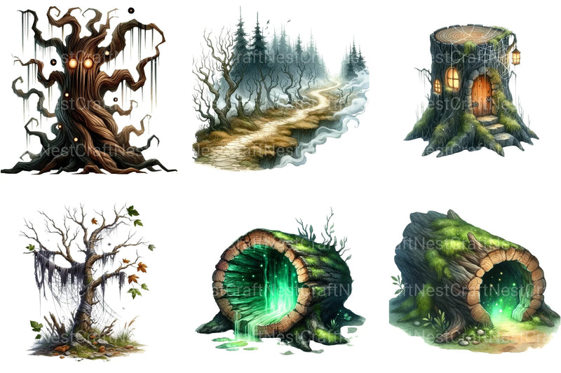 Haunted Forests Clipart Bundle - CraftNest - Digital Crafting and Art