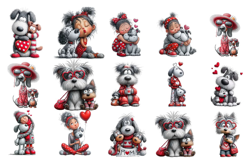 Valentine Dog Mom Clipart Bundle - CraftNest - Digital Crafting and Art