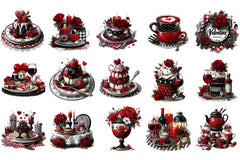 Romantic Valentine Dinner Clipart Bundle - CraftNest - Digital Crafting and Art