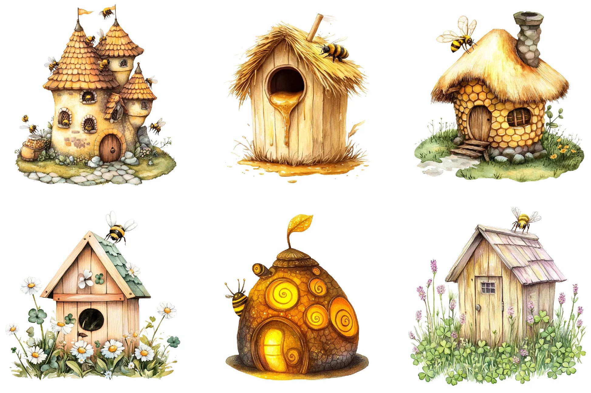 Bee Home Clipart Bundle - CraftNest - Digital Crafting and Art