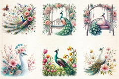 Spring Peacock Clipart Bundle - CraftNest - Digital Crafting and Art