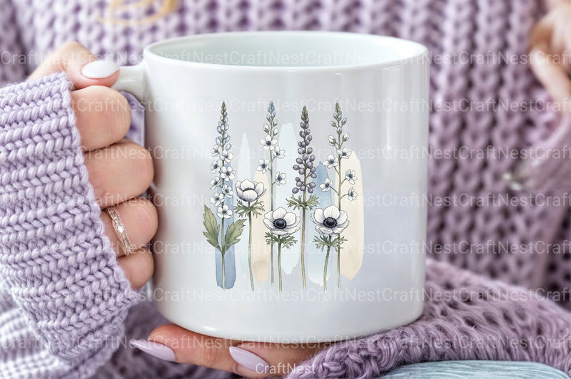 Wildflowers Brushstroke Clipart Bundle - CraftNest - Digital Crafting and Art