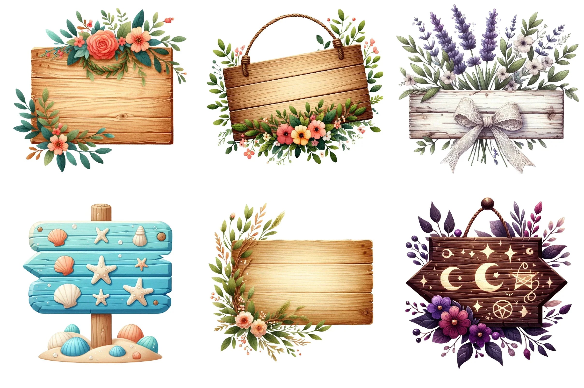 Wood Sign Clipart Bundle - CraftNest - Digital Crafting and Art