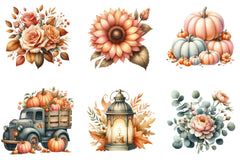 Peach Autumn Clipart Bundle - CraftNest - Digital Crafting and Art
