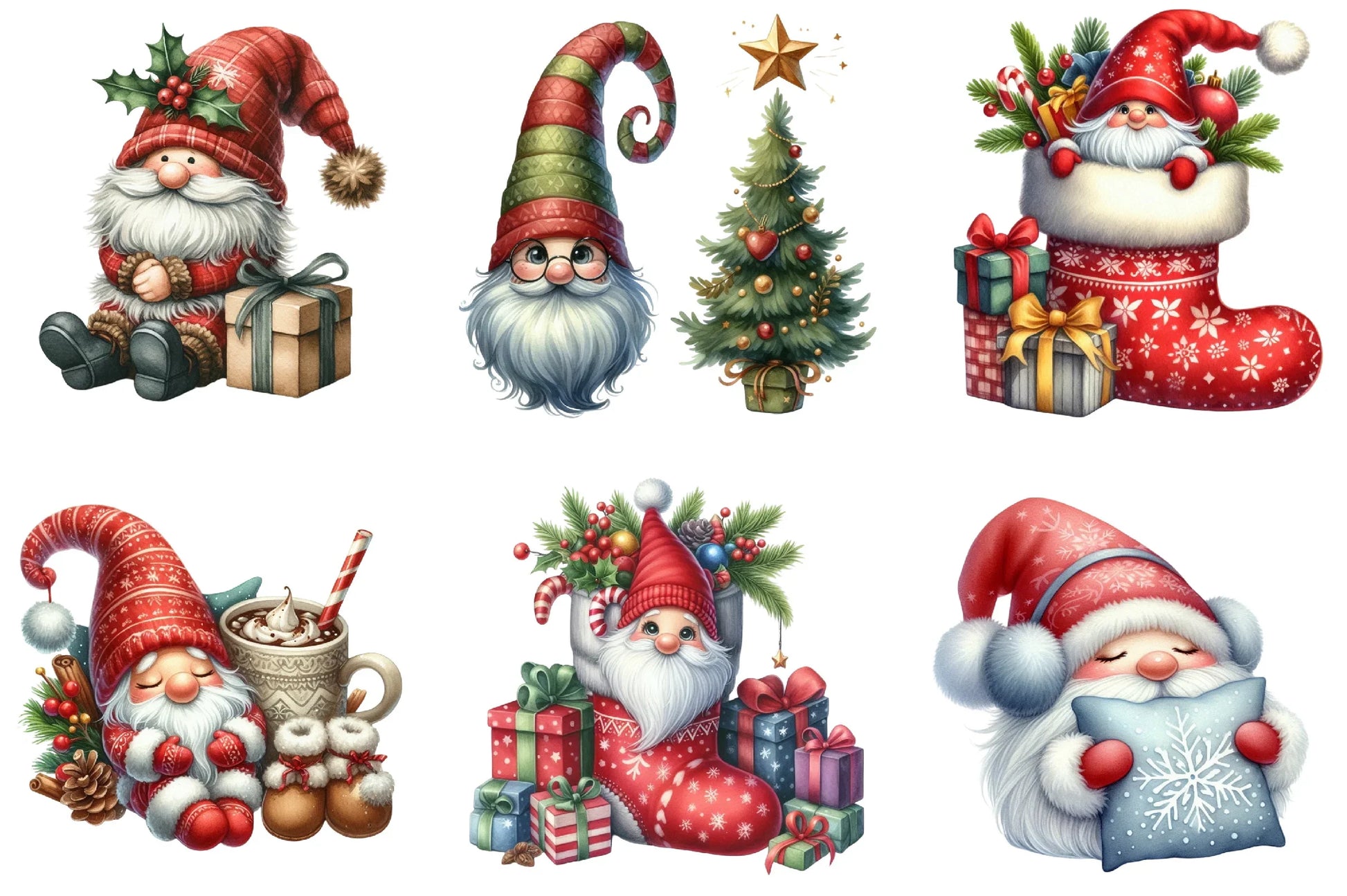 Cozy Christmas Gnomes Clipart Bundle - CraftNest - Digital Crafting and Art