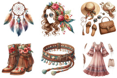 Boho Fashion Clipart Bundle - CraftNest - Digital Crafting and Art