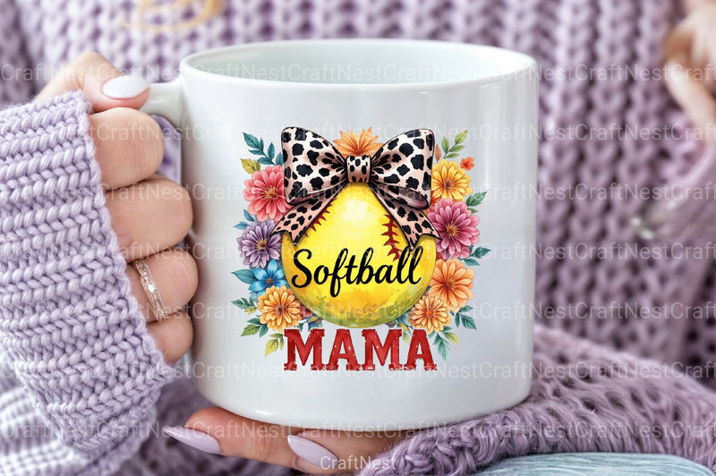 Cute Leopard Bow Softball Sports Mom Clipart Bundle - CraftNest - Digital Crafting and Art