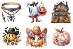 Western Halloween Retro Clipart Bundle - CraftNest - Digital Crafting and Art