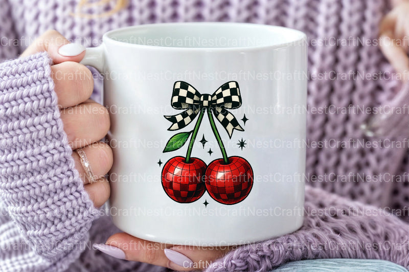 Trendy Checkered Bow & Cherry Clipart Bundle - CraftNest - Digital Crafting and Art