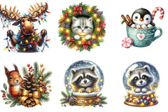 Christmas Animal Peeking Clipart Bundle - CraftNest - Digital Crafting and Art