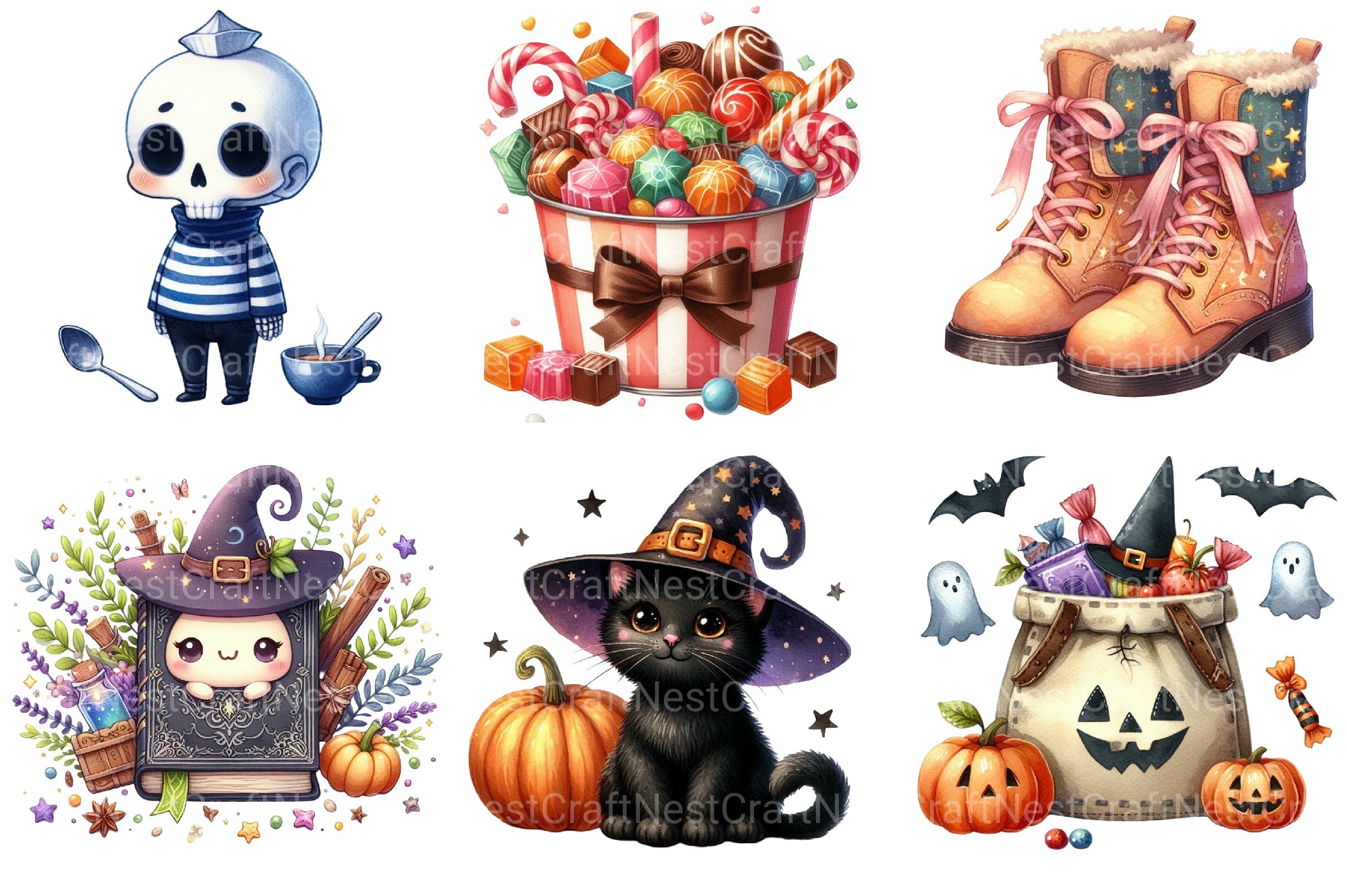 Cute Halloween Clipart Bundle09 - CraftNest - Digital Crafting and Art