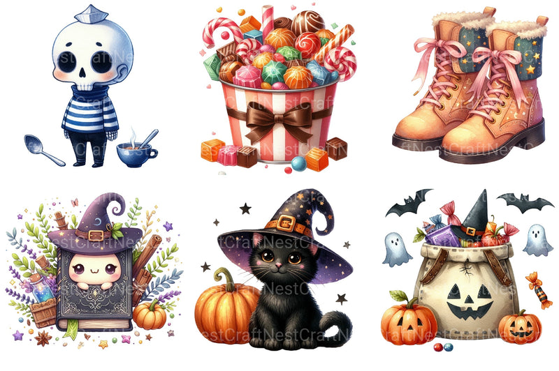 Cute Halloween Clipart Bundle09 - CraftNest - Digital Crafting and Art