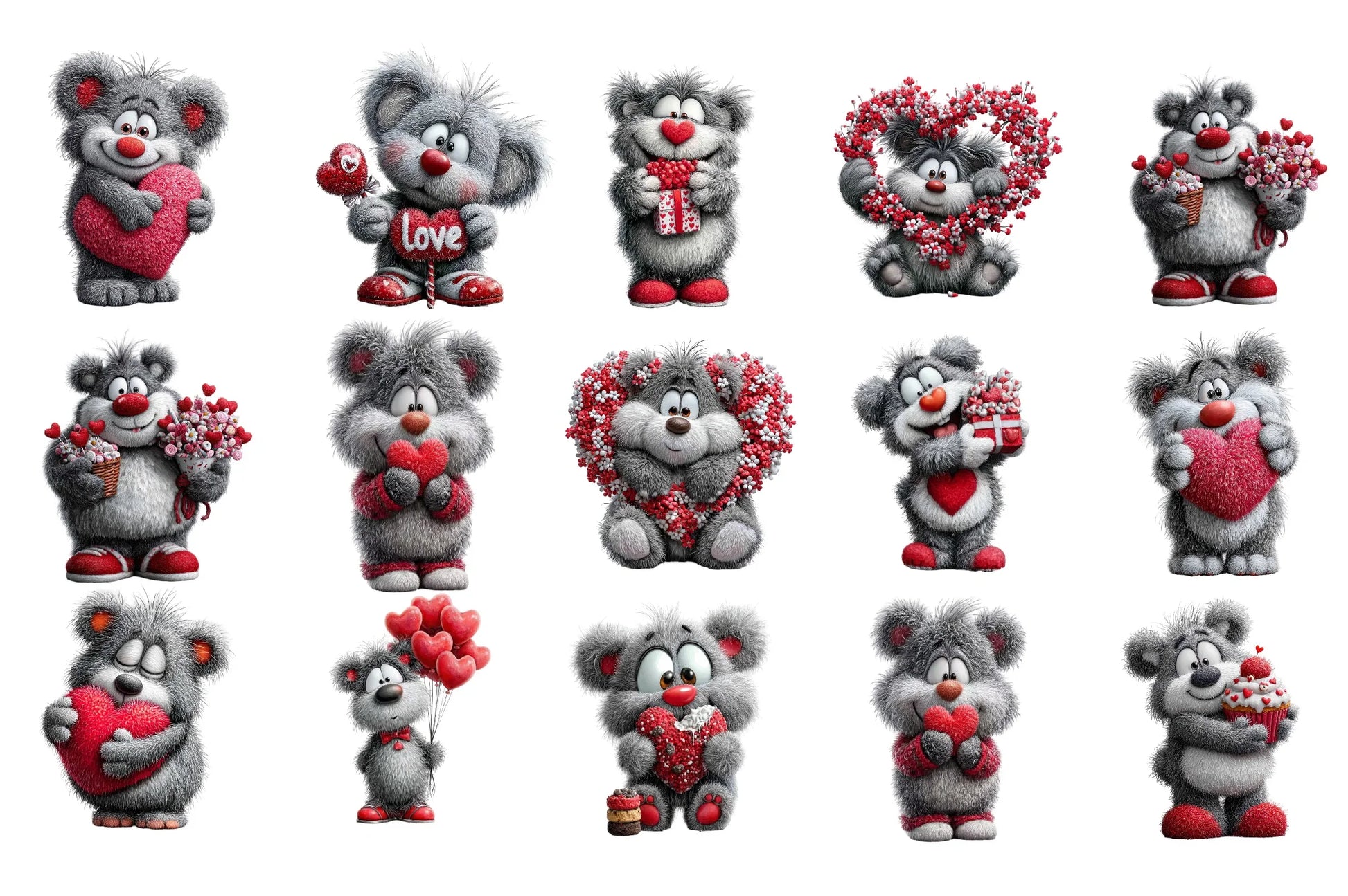Valentine Bear Clipart Bundle - CraftNest - Digital Crafting and Art