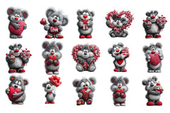 Valentine Bear Clipart Bundle - CraftNest - Digital Crafting and Art